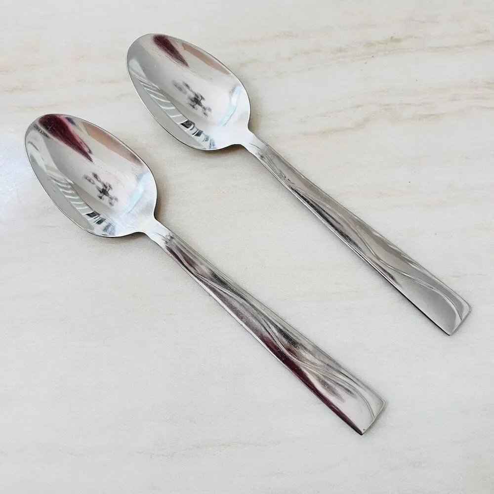 4pc International INS590 Stainless Spoon & Teaspoon Flatware Replacement Wave